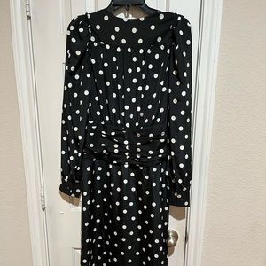 Derek Lam black polkadot dress